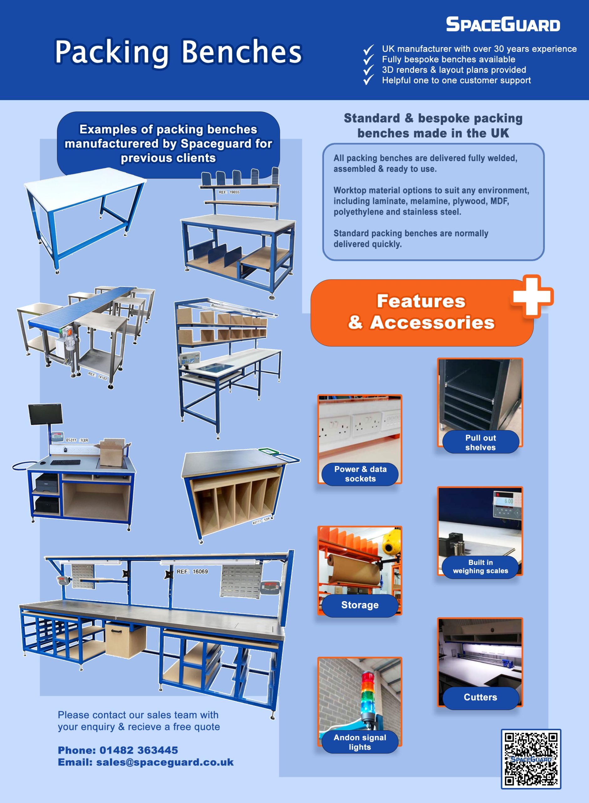 bespoke packing tables and accessories